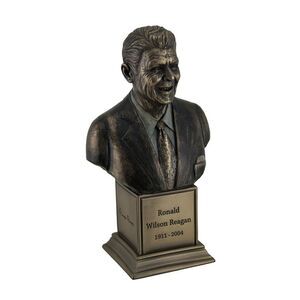 Ronald Wilson Reagan Bronze Finish Statue On Inscribed Plinth